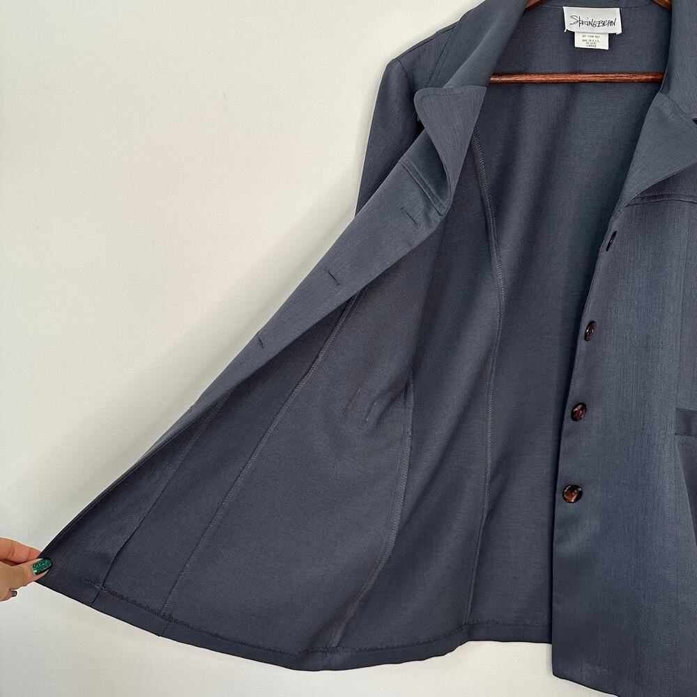 Stringbean Vintage Button Up Gray Lightweight Jacket - Picture 8 of 15